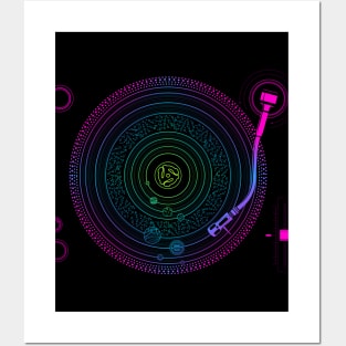 Space DJ - Solar System Turntable Electronic Dance Music EDM product Posters and Art